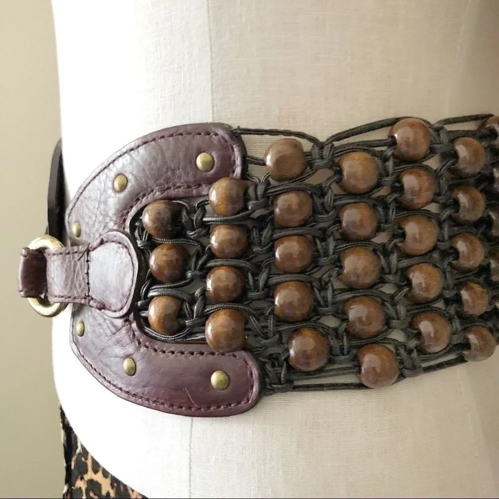 Michael Kors western beaded waist belt M/L